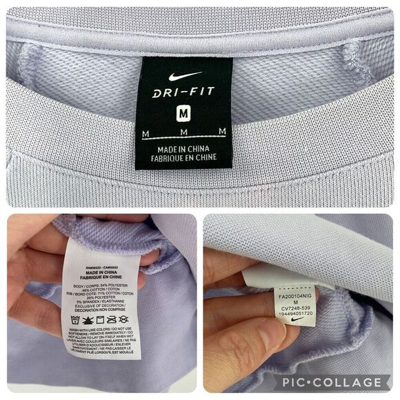 Nike Dri-Fit Get Fit Lux Crew Sweatshirt Lilac Purple Women Medium Soft Wicking - Picture 8 of 8